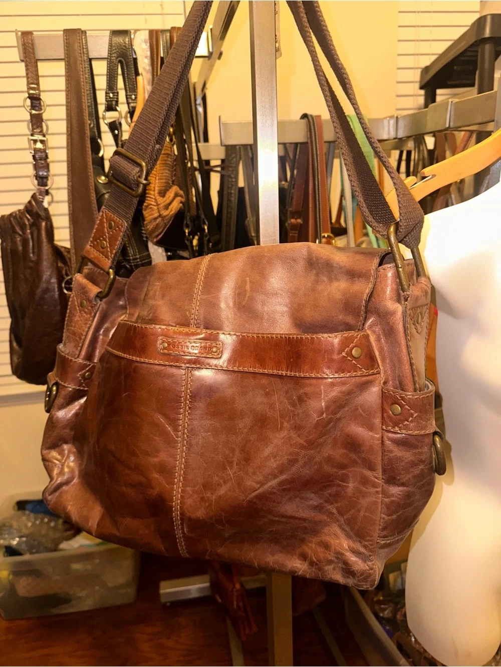 CLOSING SALE Fossil Vintage Leather Laptop Messenger Bag REHAB DELETE 6/30